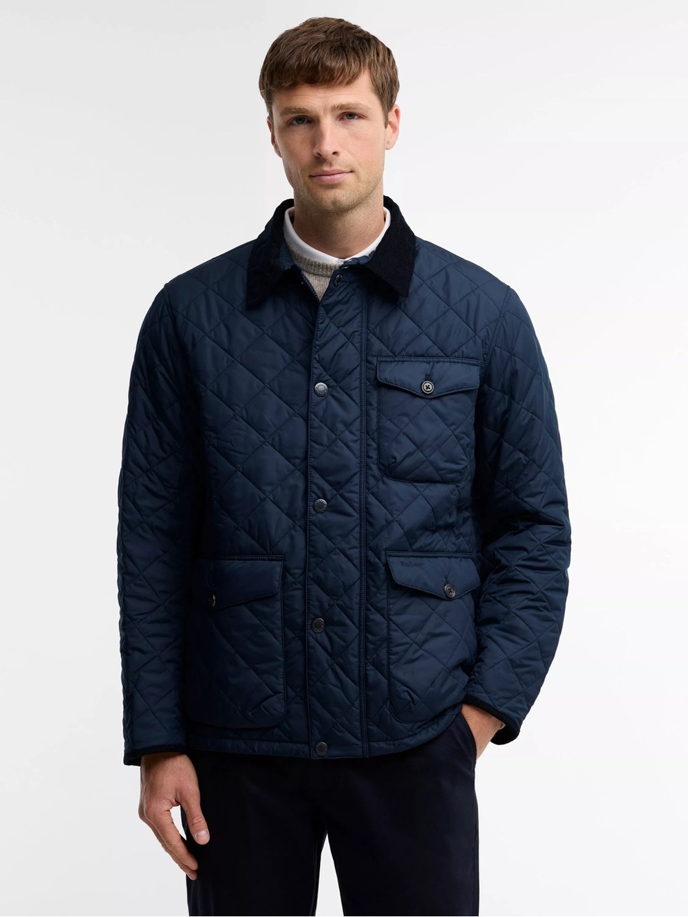 Barbour Powell Quilted Jacket Navy Blue - Men’s Size M